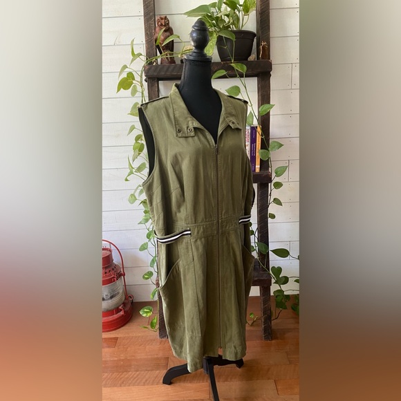 Plenty by Tracy Reese: Military Green Utility Dress - Picture 14 of 17